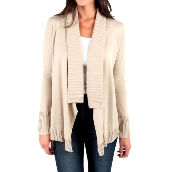 Kut From The Kloth Amabelle Open Cardigan XS Sweater Ribbed Capsule Granola - Picture 2 of 7